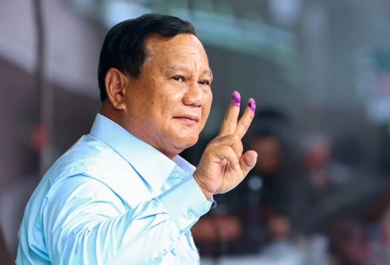 Indonesia's president Prabowo Subianto gives a speech during a campaign rally in Jakarta, Indonesia on February 10, 2024. - Photo by Anadolu Images